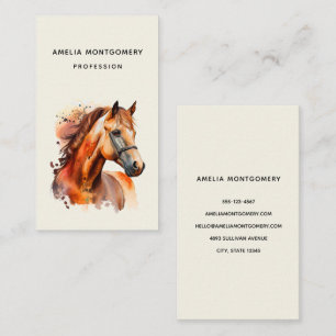 Bevackra Sorrel Horse Porträtt Visitkort