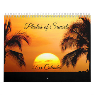 Bevackra Sunsets Beacher Oceans Handflatan Kalender