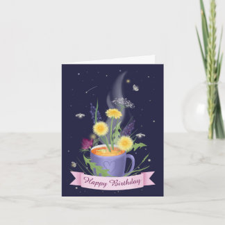 Bevackra Tea Kopp, sommarblommor Anteckningskort