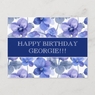 Bevackra Violas Flowers Grattis på födelsedagen Vykort