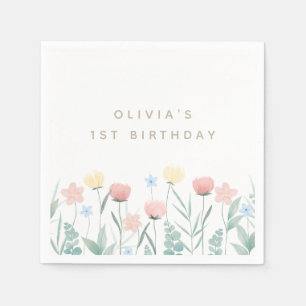 Bevackra WildblomBouquet Birthday Pappersservett