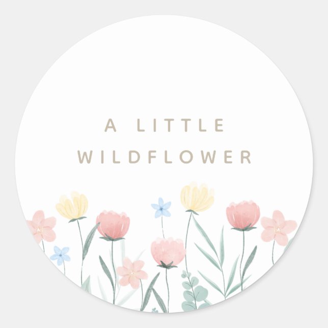 Bevackra WildblomBouquet Birthday Runt Klistermärke (Framsida)