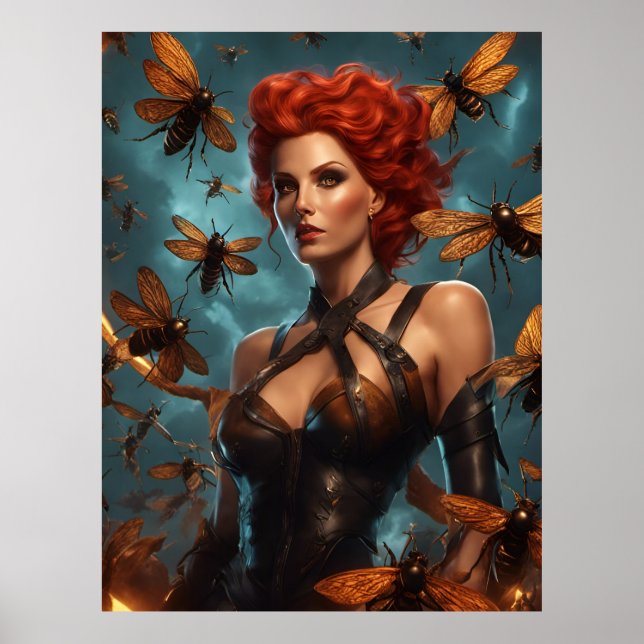 Bevackra Woman Bee Goddess Poster (Framsidan)