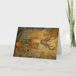 Bevackra Woodland Animals Wildlife Hjort Hälsning Kort