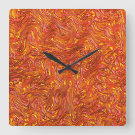 Bevakad röd struktur med gult skuggor fyrkantig klocka