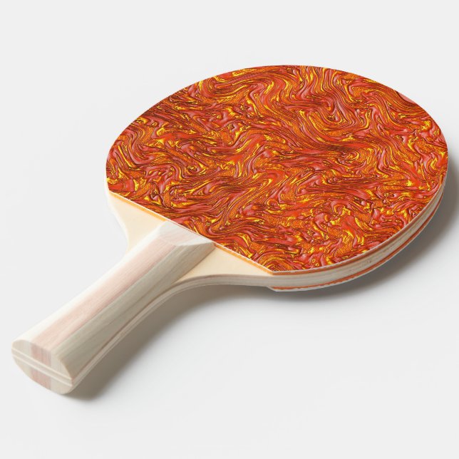 Bevakad röd struktur med gult toner pingisracket (Frontvinkel)