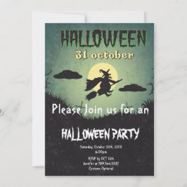 bevakning och måne Halloween fest Inbjudningar