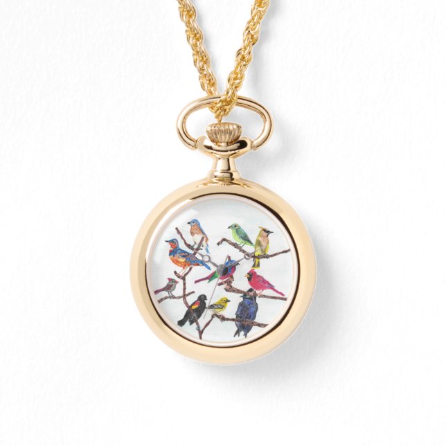 Bevakningen av färgstarka tonfåglar armbandsur (Framsida)