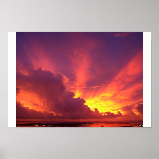 Bevalt Guam Sunset Poster (Framsidan)