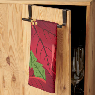 Bevalt Poinsettia Kirchen Towel Kökshandduk