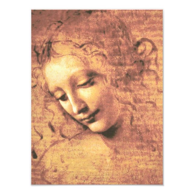 Bevalt Woman av Leonardo da Vinci Fototryck (Framsidan)
