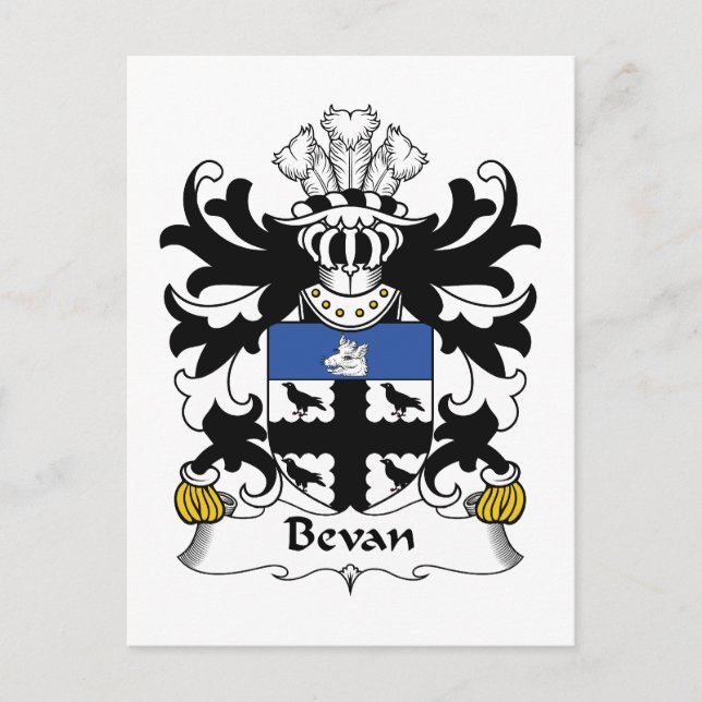 Bevan Family Crest Vykort (Framsida)