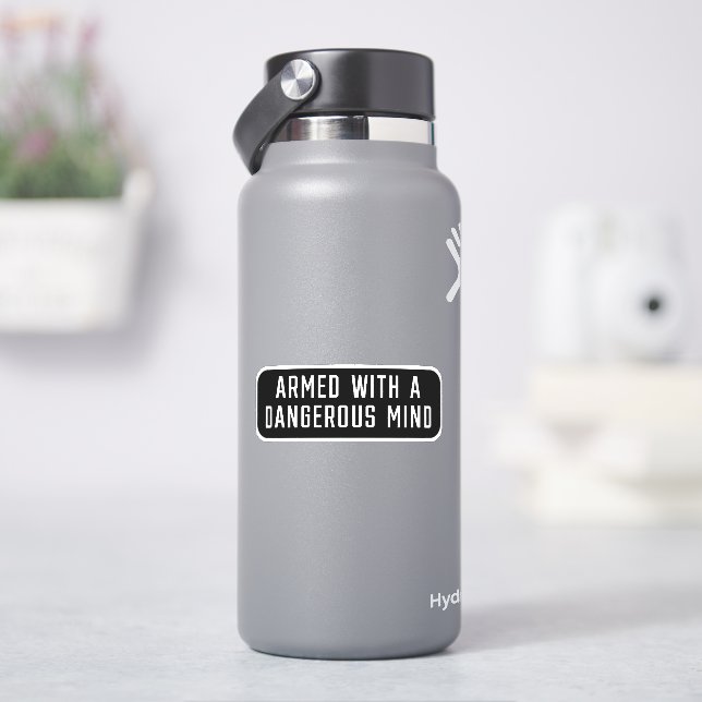 Beväpnad med farligt sinne klistermärken (HydroFlask)