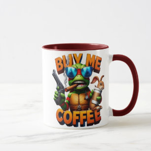 Beväpnad reptiles morgon Brew köper en kaffe åt mi Mugg
