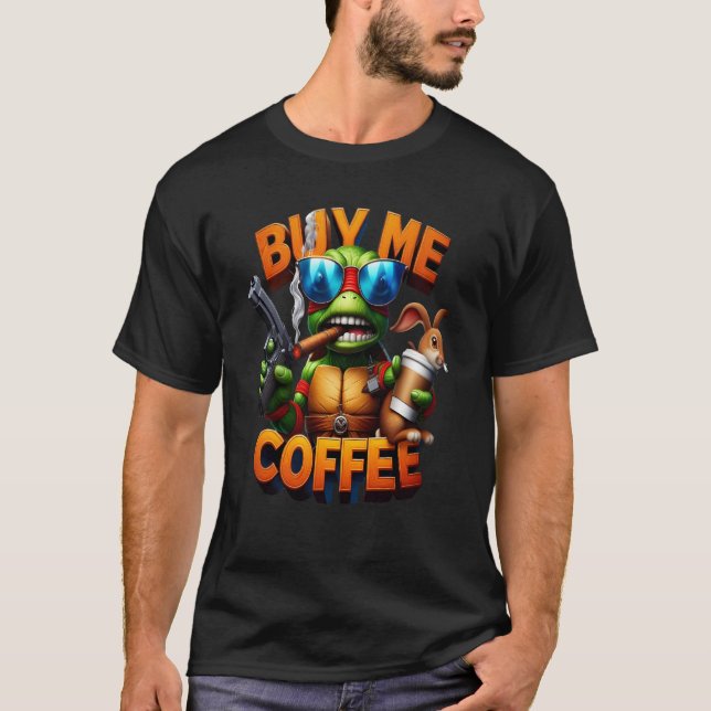 Beväpnad reptiles morgon Brew köper en kaffe åt mi T Shirt (Framsida)