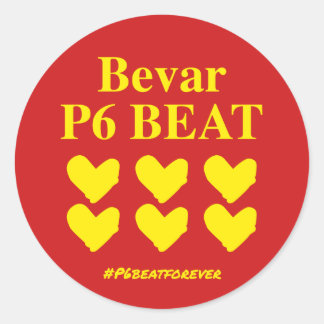 Bevar P6 BEAT Runt Klistermärke