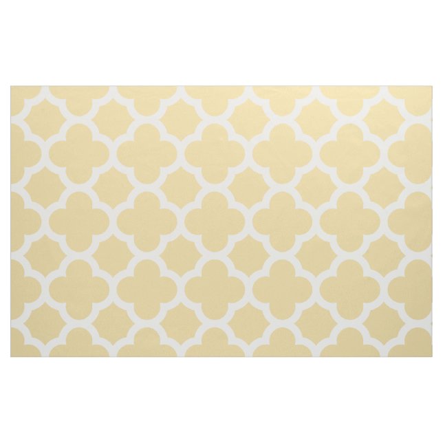 Bevara Cream Classic Quatrefoil Mönster Fabric Tyg (Yard)