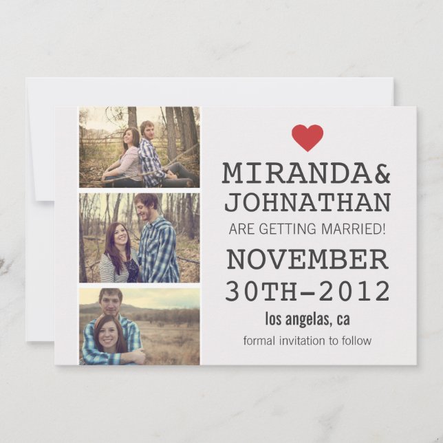 Bevara datum-inbjudningar med krämfärgad och röd f inbjudningar (Framsida)