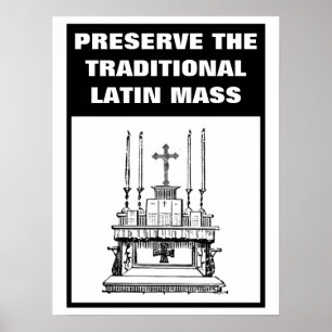 BEVARA DEN TRADITIONELLA LATINMASSKATOLISKA POSTEN POSTER