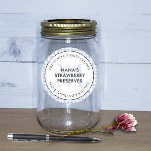 Bevara familjerecept Periwinkle Blue Monogram Runt Klistermärke