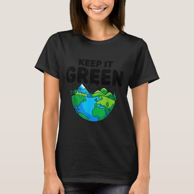 Bevara grön jord dag planet miljövänlighet t shirt (Framsida)