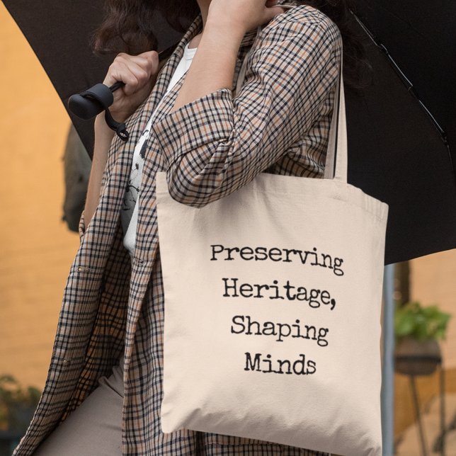 Bevara kulturarv, forma historielärare för minder tygkasse (Shop now and make a statement that resonates beyond the classroom!)