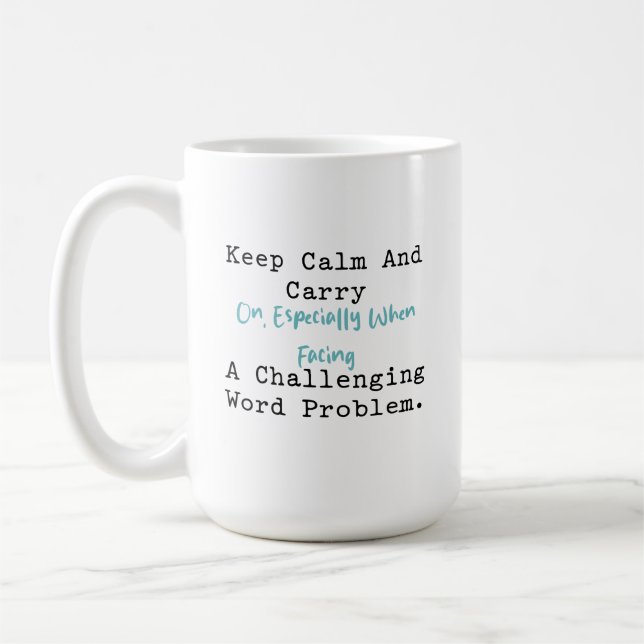 Bevara lugnet & lös ordproblem Matematik sinnelag Kaffemugg (Vänster)