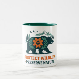 Bevara Natur Björn Conservation Grafisk T-Shirt Två-Tonad Mugg