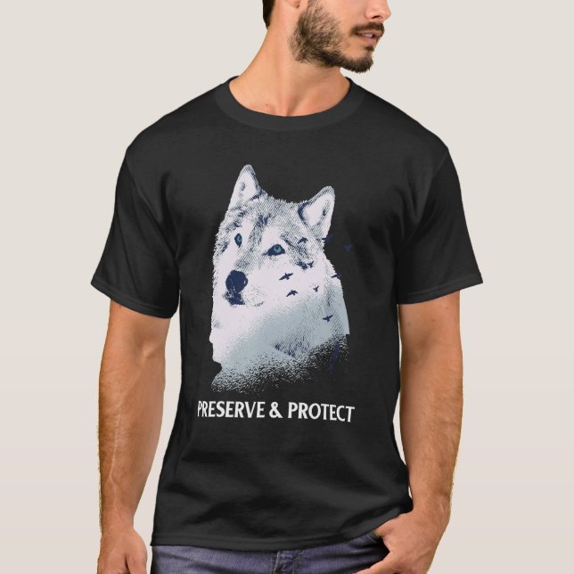 Bevara och skydda vargar och varg packs Conserv T Shirt (Framsida)