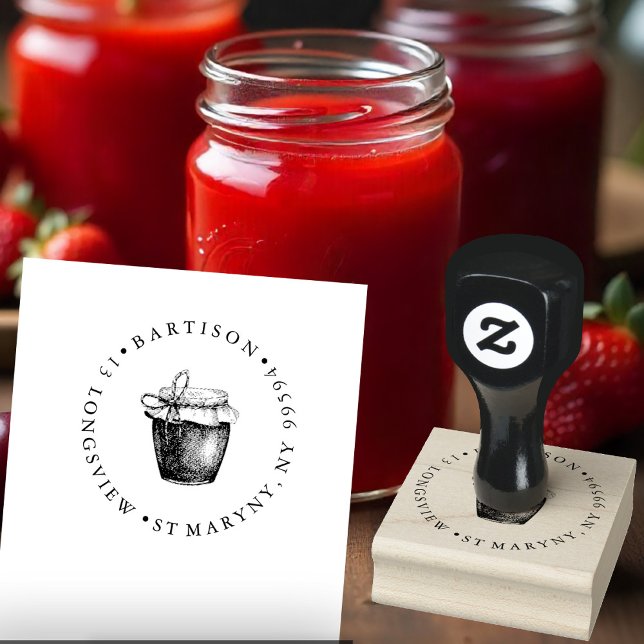 Bevara RETURADRESSEN sylt ROUND i hamper Stämpel (Skapare uppladdad)