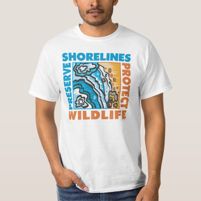 Bevara Shorelines - skydda vilda djur Tee Shirt (Framsida)
