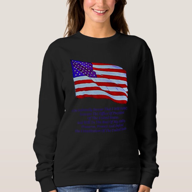 Bevara Skydda Och Försvara Ed Us Flagga Vajar T Shirt (Framsida)
