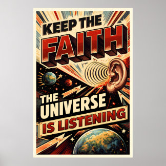 Bevara tron universum lyssnar Retro SciFi Poster