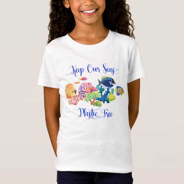 Bevara våra hav fria från plast Naturvård Oceaner T Shirt (Framsida)