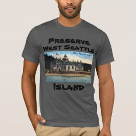 Bevara Väster Seattle Island Alki Point fyr T Shirt