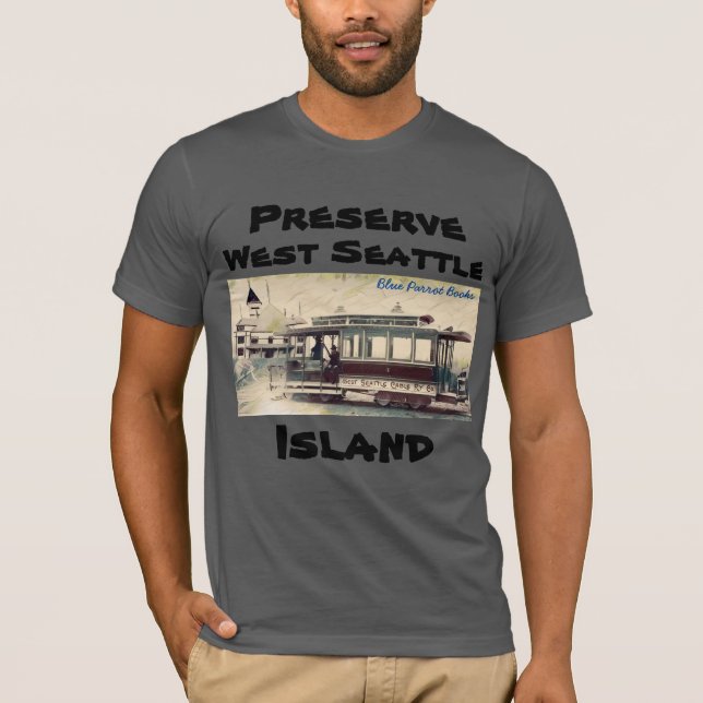 Bevara Väster Seattle Island T-Shirt Cable Car (Framsida)