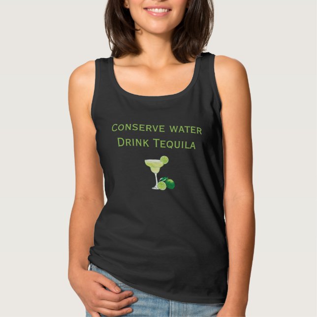 Bevara Vatten Drink Tequila Margarita Tanktop Tee (Framsida)