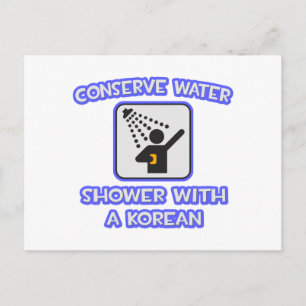Bevara Vatten ... Shower med koreansk Vykort