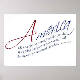 Bevarande av amerikanska friheter - Abraham Lincol Poster