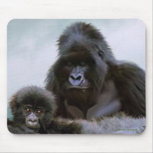 Bevarande av bergen Gorilla Far och Baby Musmatta