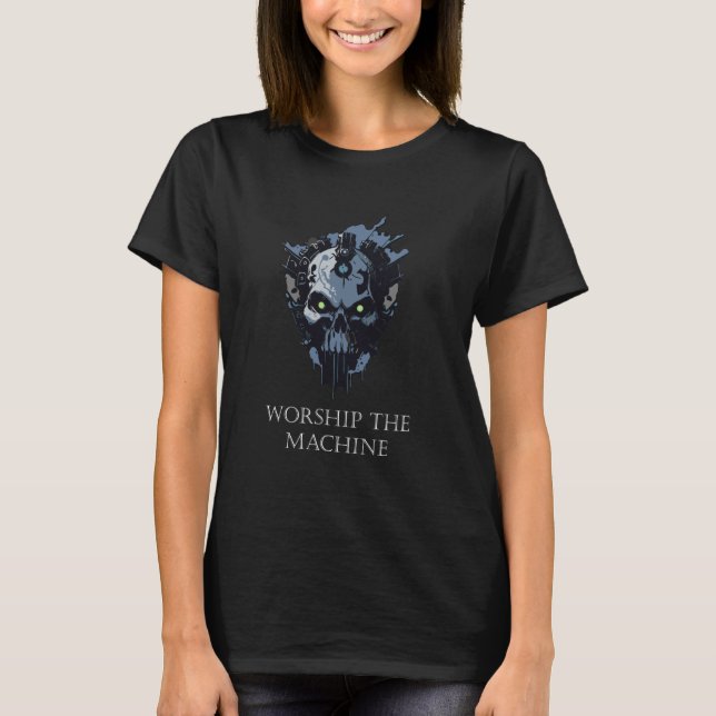Bevarande av framtida mekaniska Maskin Tech Skull  T Shirt (Framsida)