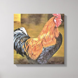 Bevarande av kycklingar Farmyard Tupp Art Canvastryck