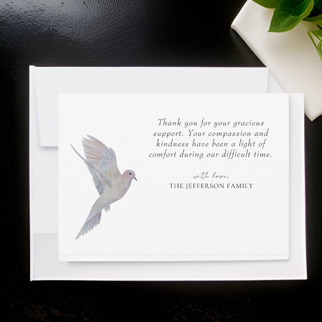 Bevarandedova för vattenfärg Funeral Tack You Card (Skapare uppladdad)