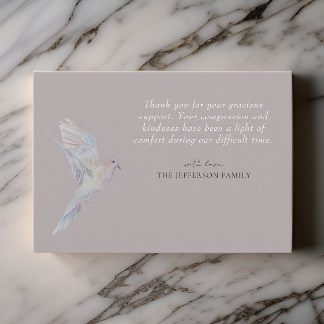 Bevarandedova för vattenfärg Funeral Tack You Card (Skapare uppladdad)