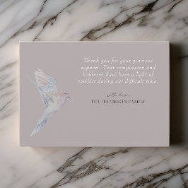 Bevarandedova för vattenfärg Funeral Tack You Card