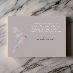 Bevarandedova för vattenfärg Funeral Tack You Card Kort