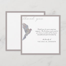 Bevarandedova för vattenfärg Funeral Tack You Card Kort