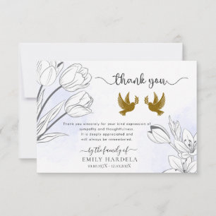 Bevarar Blommigt Funeral Card Tack Kort