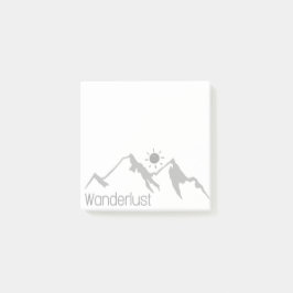 Bevarar naturbergen och sol lägger den post-it block