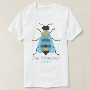 Bevarare av honungsbin Cute Blue Guld Glitter T Shirt